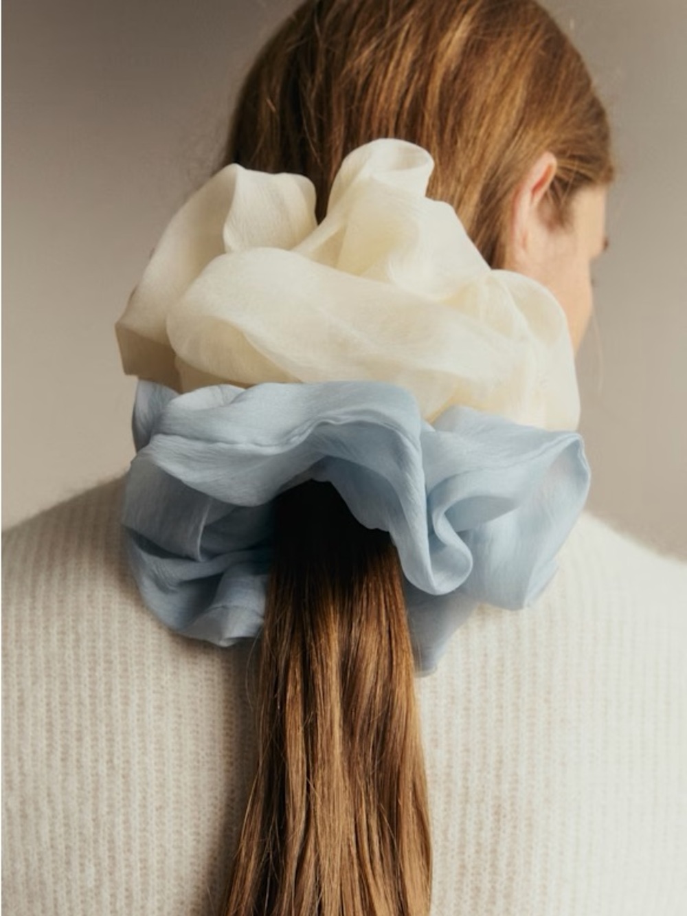SÉZANE Oversized Cream Organza Scrunchie